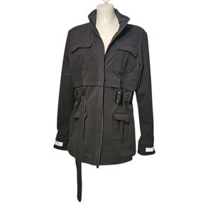 Novara Jacket Edgewater Bike Trench Grey Water Resistant Functional Pockets sz L